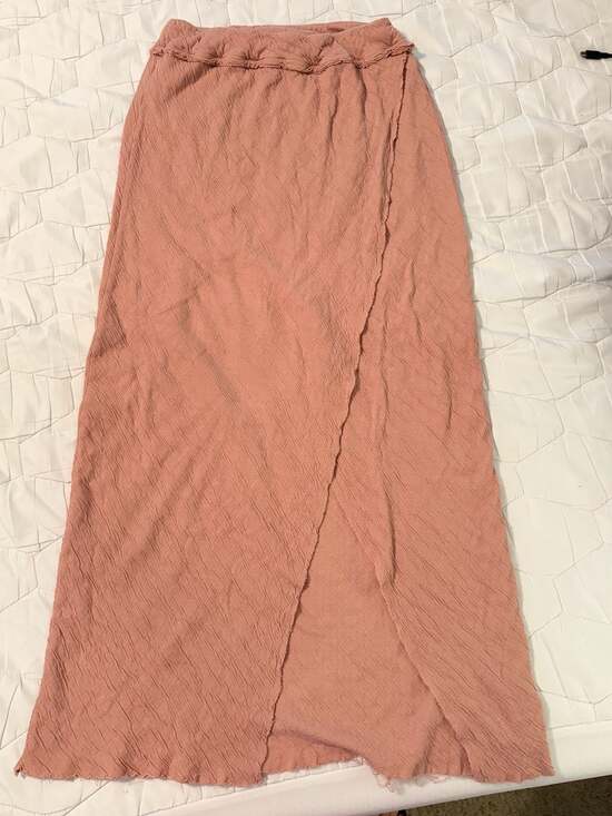 Free People Dresses & Skirts - Free People Cotton Gauze Faux Wrap Small Midi Skirt Dusty Rose Boho Cottagecore